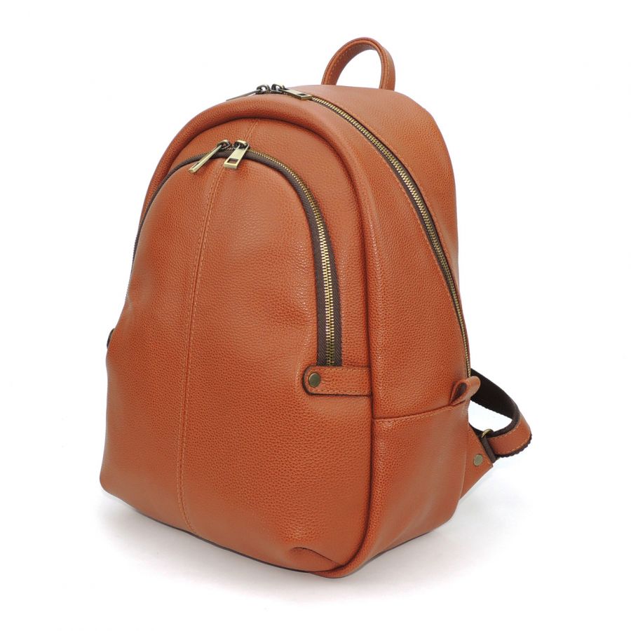 Оранжевый кожаный рюкзак  "Каприччо"