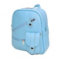 Рюкзак кожаный голубой  "Эдна"