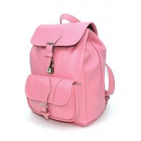 Розовый кожаный рюкзак  "Рейна"