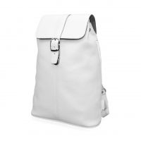 Белый кожаный рюкзак  "Ева"