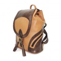 Рюкзак женский кожаный коричнево-бежевый  "Миреия"
