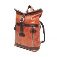 Рыжая кожаная сумка-рюкзак  "Ифе"
