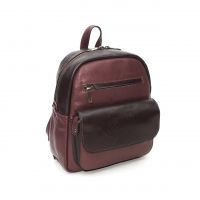 Бордовый кожаный рюкзак-сумка  "Бэрри"