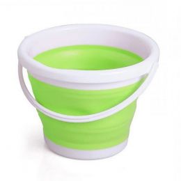 Ведро складное силиконовое Folding Bucket, 5 л, цвет Зелёный