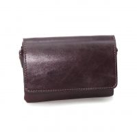Бордовая кожаная сумочка кошелёк  "Рена"