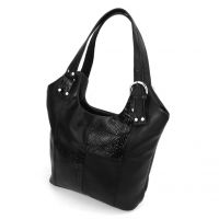 Черная женская кожаная сумка  "Марлен"