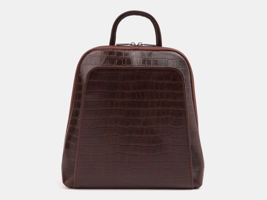 Рюкзак из натуральной кожи Alexander-TS "R0023 Brown Croco"