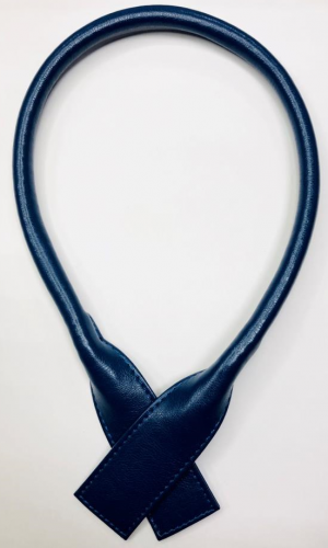 Ручка кожаная для сумок. Цвет: синий, 67 см