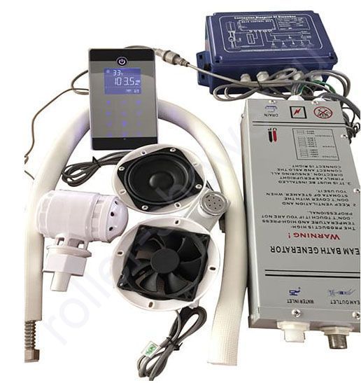 Парогенератор для душевой кабины Bluetooth/MP3/USB/touch screen полный комплект