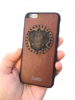 Кожаный чехол-накладка с гербом Армении на телефон