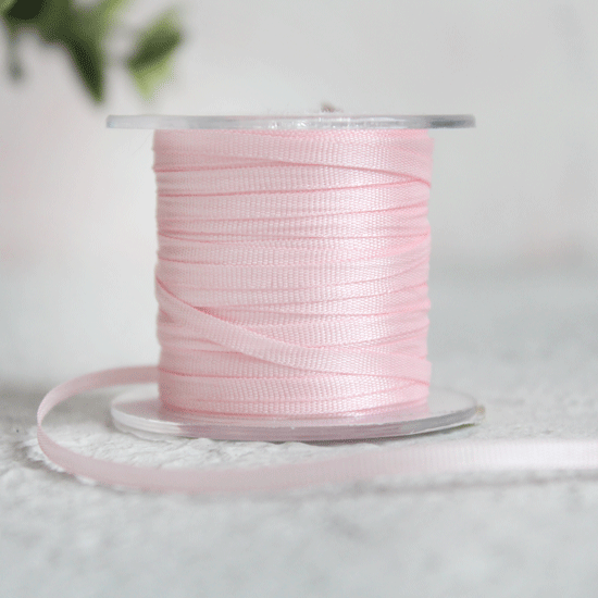 Шелковая лента MAJESTIK розовая №104, 2 мм., искусственная