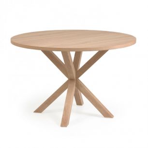 ARYA Melamine table with and steel legs with wood-effect fin