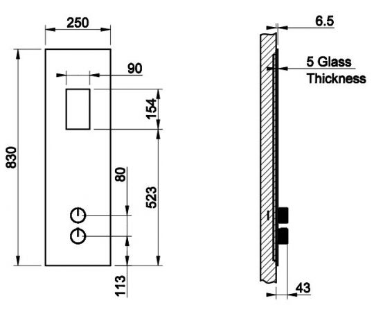 Сенсорная панель для смесителя Gessi 61229 схема 1