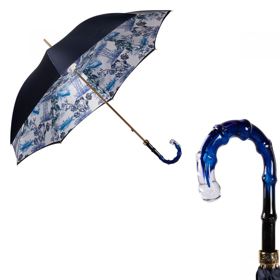 Зонт-трость Pasotti Blu Geisha Boo