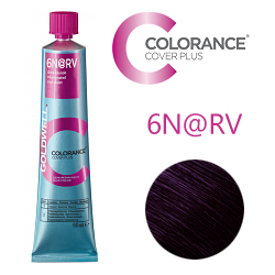 Goldwell Colorance Cover Plus Grey 6N@RV - Тонирующая крем-краска Темный блонд с красно-фиолетовым сиянием 60 мл