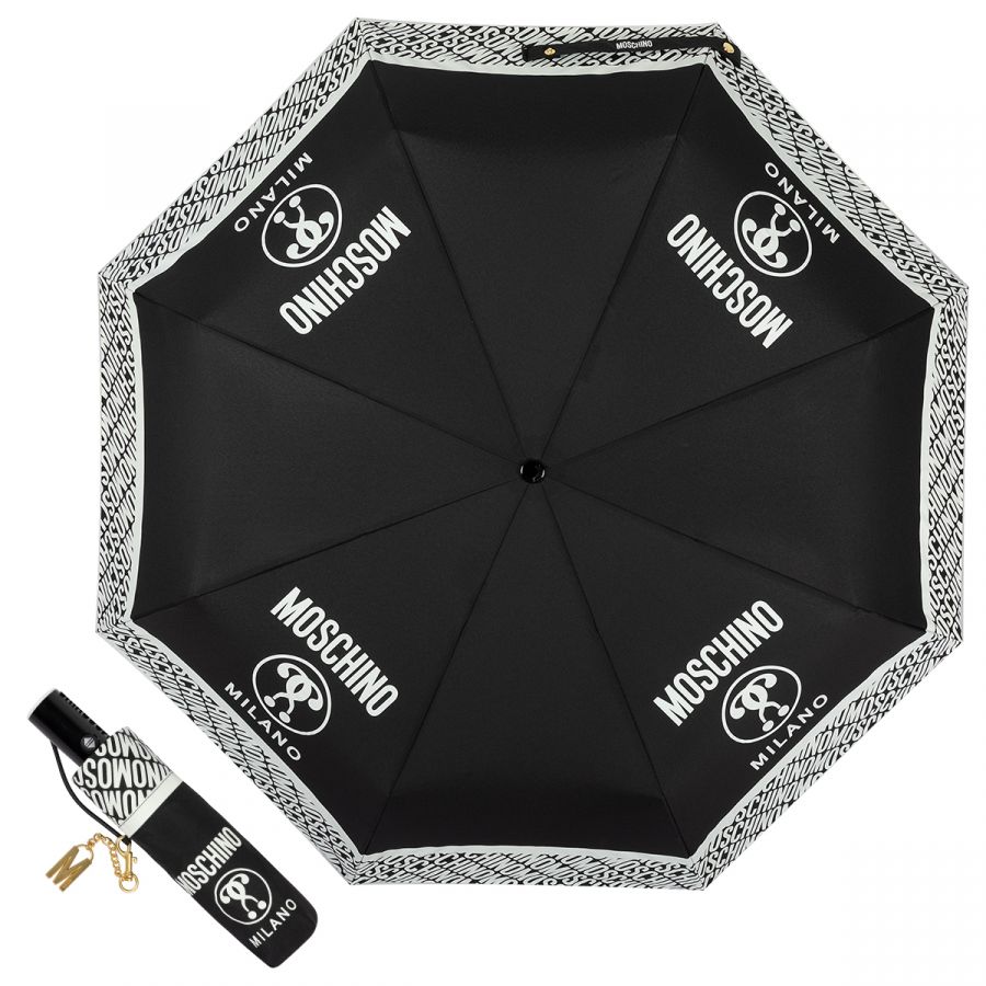 Зонт складной Moschino 8872-OCA Logo Black