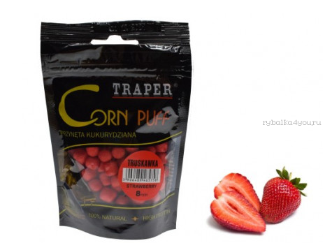 Corn puff 8мм/20гр Strawberry TRAPER (Трапер) Кукуруза воздушная клубника