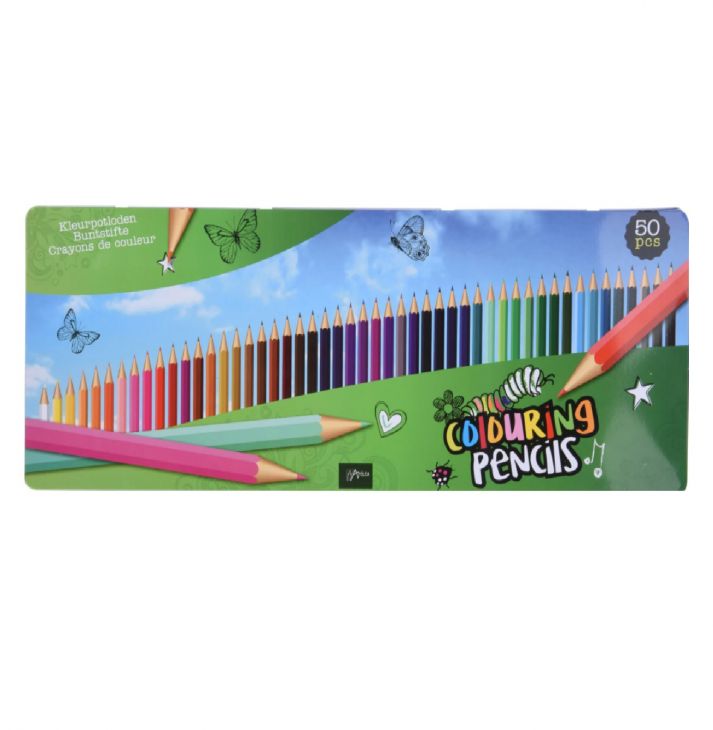 Цветные карандаши artista в жестяной коробке 50 шт