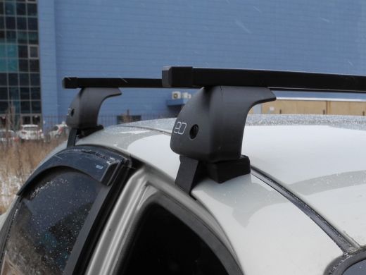 Багажник на крышу Nissan Qashqai 2013-..., Евродеталь, стальные прямоугольные дуги