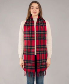 Большой теплый шотландский шарф 100% шерсть ягнёнка. Дарвин "Королевский Стюарт" DARWIN ROYAL STEWART LUXURY OVERSIZED LAMBSWOOL SCARF плотность 6.