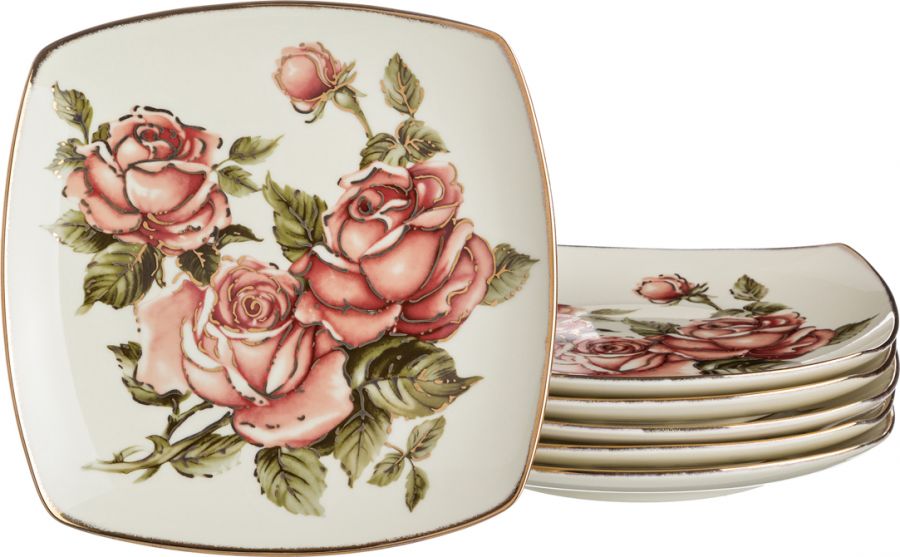 Набор тарелок "Роза" 25x25 см, 6 шт.