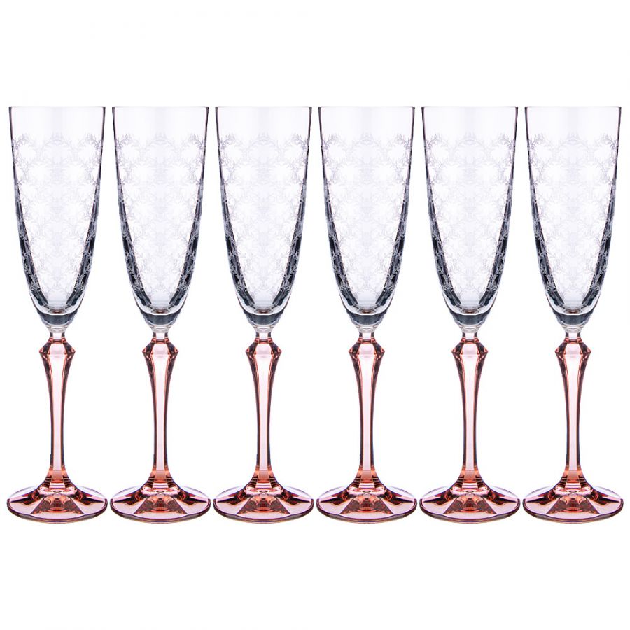 Набор бокалов для шампанского "Elisabeth Brown Smoke" 6 шт. 200 мл., h=25.5 см.