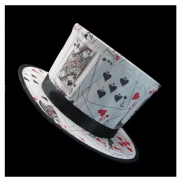 Складной цилиндр -  Folding Top Hat - Poker Pattern (карточный принт)