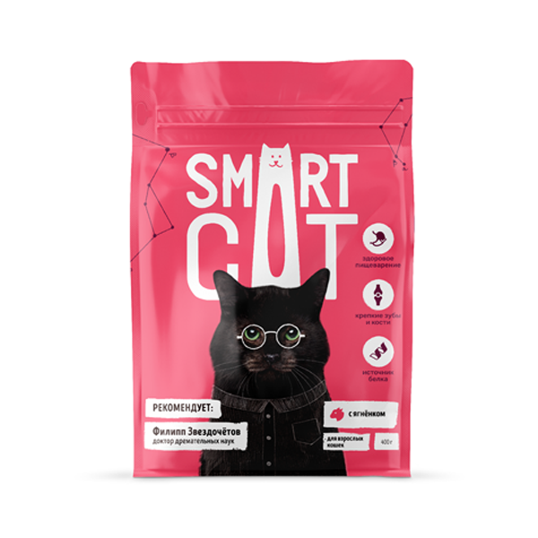 Сухой корм для кошек Smart Cat с ягненком 12 кг