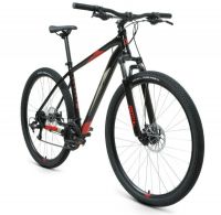 Велосипед FORWARD APACHE 29 2.2 S DISC (29" 21 ск. рост. 17") 2020-2021 Чёрный/красный (RBKW1M39GS02)