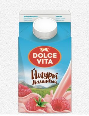 Йогурт малиновый "DOLCE VITA" 2,5% 450 гр