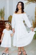 Платья летние белые для мамы и дочки