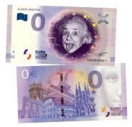 0 ЕВРО - Альберт Эйнштейн (Albert Einstein). Памятная банкнота ЯМ