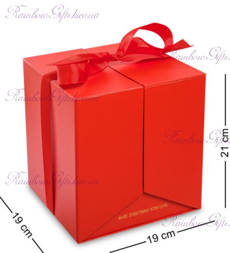 Коробка подарочная “Два Сердца” красная