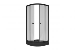 Душевой уголок Метакам Classic BLACK  90х90х175 прозрачный, низкий поддон, черный