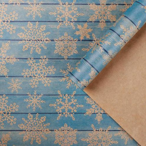 Бумага упаковочная крафтовая «Снежинки на дереве», 50 × 70 см, набор 10 листов