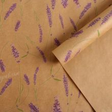 Бумага упаковочная крафтовая «Лаванда», 70 × 50 см,набор 10 листов