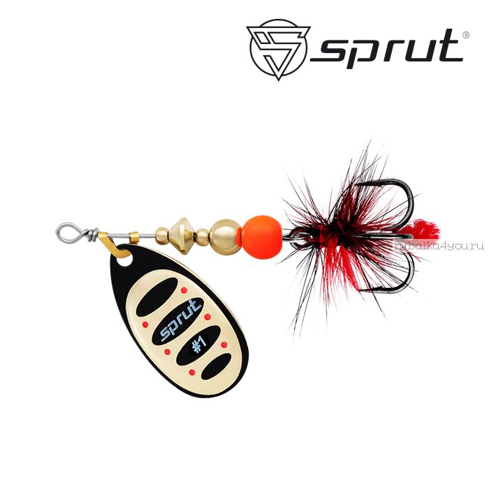Блесна Вращающаяся "Sprut" Alba Ball System Spinner #1 (3,5g/BKG)