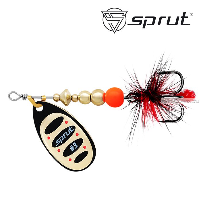 Блесна Вращающаяся "Sprut" Alba Ball System Spinner #3 (7g/BKG)