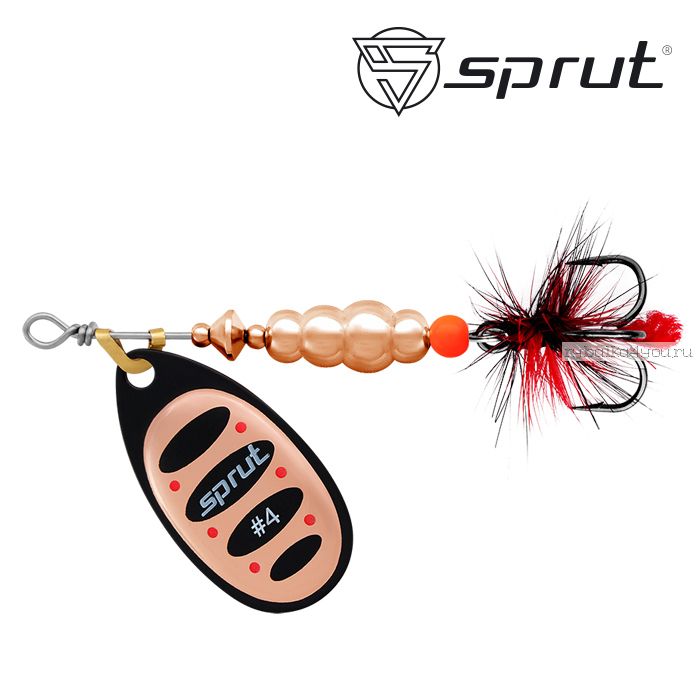 Блесна Вращающаяся "Sprut" Alba Ball System Spinner #4 (12,5g/BKC)