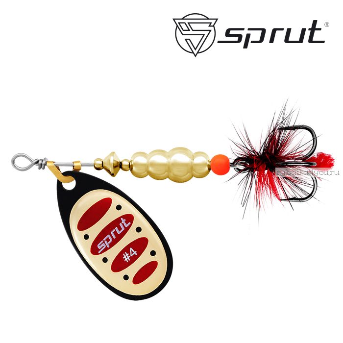 Блесна Вращающаяся "Sprut" Alba Ball System Spinner #4 (12,5g/BKGR)