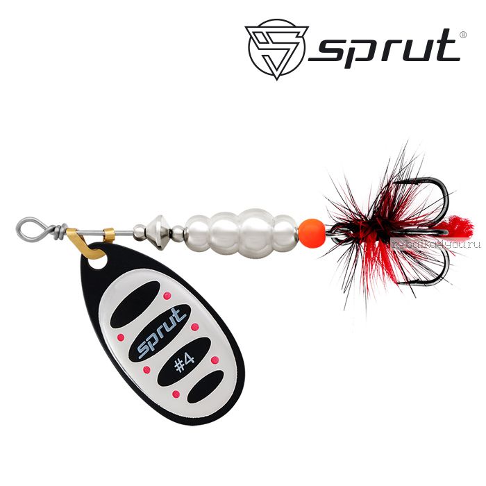 Блесна Вращающаяся "Sprut" Alba Ball System Spinner #4 (12,5g/BKS)