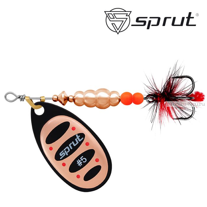 Блесна Вращающаяся "Sprut" Alba Ball System Spinner #5 (19g/BKC)