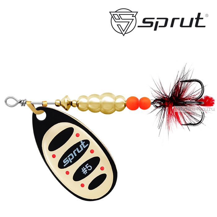 Блесна Вращающаяся "Sprut" Alba Ball System Spinner #5 (19g/BKG)