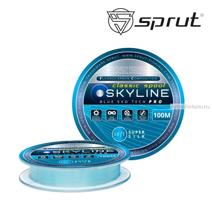 Флюорокарбоновая леска SKYLINE EvoTech CLASSIC 100м/ Цвет: Blue