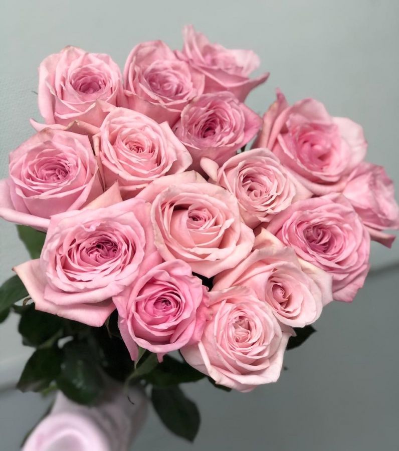 15 пионовидных роз "Pink O'hara"