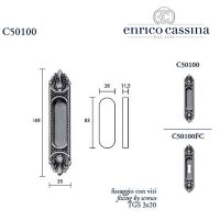 Ручка Enrico Cassina C50100 для раздвижных дверей схема