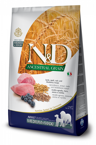 N&D Low Grain LAMB & BLUEBERRY Adult medium & maxi (НД ягненок, черника для собак средних и крупных пород)