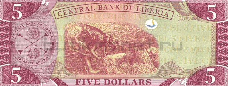 5 долларов 2009 Либерия