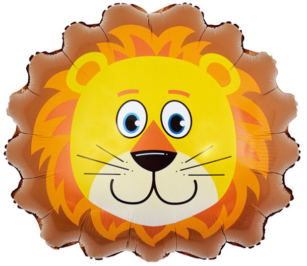 Голова льва фольгированный шар с гелием