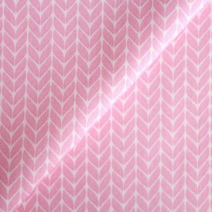 Ткань Хлопок косички на розовом 50x40